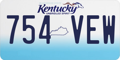 KY license plate 754VEW