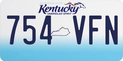 KY license plate 754VFN