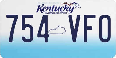 KY license plate 754VFO