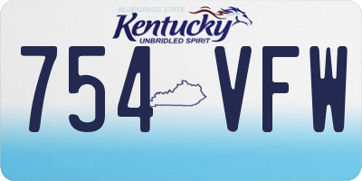KY license plate 754VFW