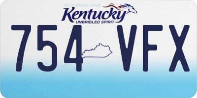 KY license plate 754VFX