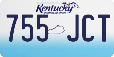 KY license plate 755JCT