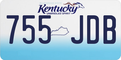 KY license plate 755JDB