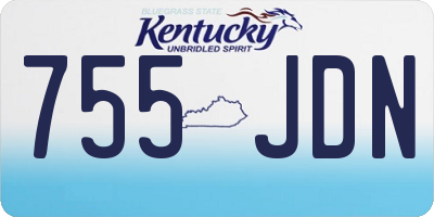 KY license plate 755JDN