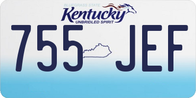 KY license plate 755JEF