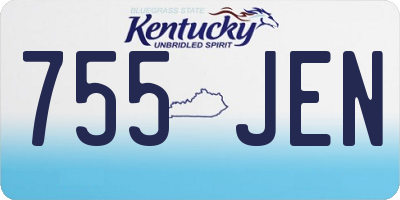 KY license plate 755JEN