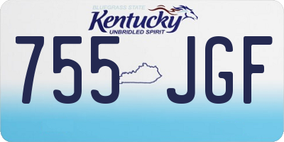 KY license plate 755JGF