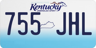 KY license plate 755JHL