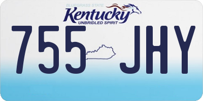 KY license plate 755JHY