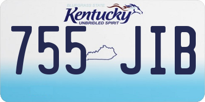 KY license plate 755JIB