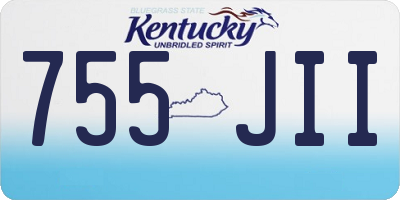 KY license plate 755JII