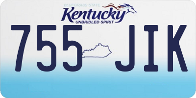 KY license plate 755JIK