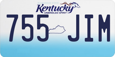 KY license plate 755JIM