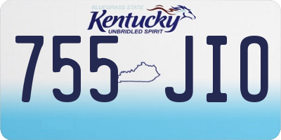 KY license plate 755JIO