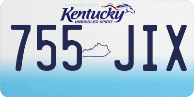 KY license plate 755JIX