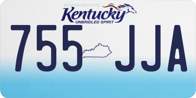 KY license plate 755JJA