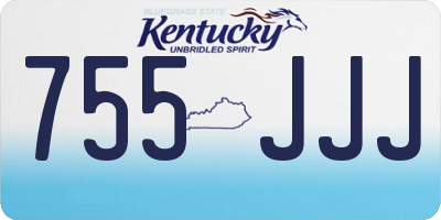 KY license plate 755JJJ