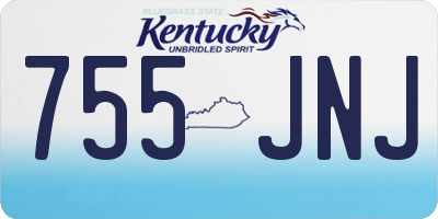 KY license plate 755JNJ