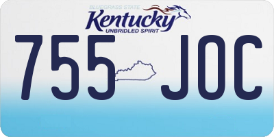 KY license plate 755JOC