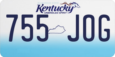 KY license plate 755JOG