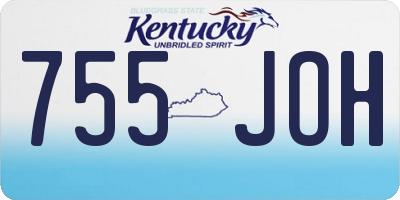 KY license plate 755JOH