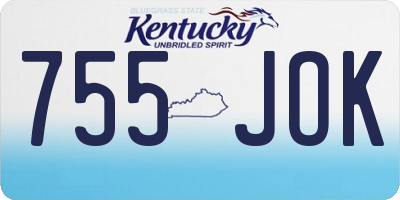 KY license plate 755JOK