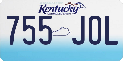 KY license plate 755JOL
