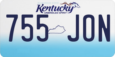 KY license plate 755JON