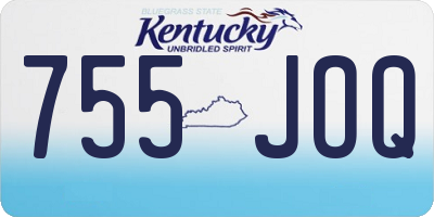 KY license plate 755JOQ