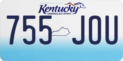 KY license plate 755JOU