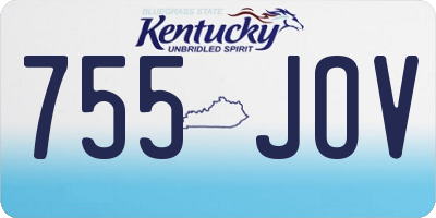 KY license plate 755JOV