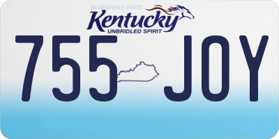 KY license plate 755JOY