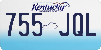 KY license plate 755JQL