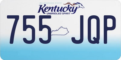 KY license plate 755JQP
