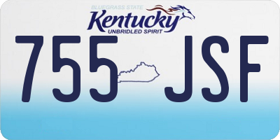 KY license plate 755JSF