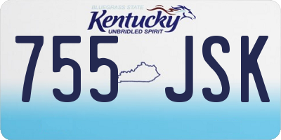 KY license plate 755JSK