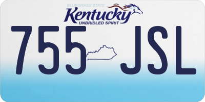 KY license plate 755JSL
