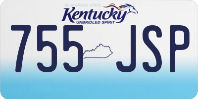 KY license plate 755JSP