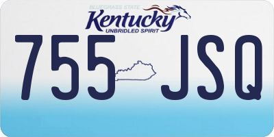 KY license plate 755JSQ
