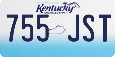 KY license plate 755JST