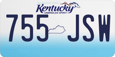 KY license plate 755JSW