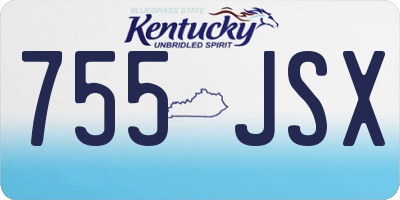 KY license plate 755JSX