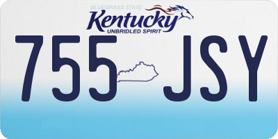 KY license plate 755JSY