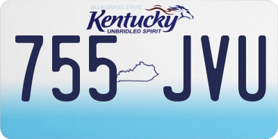 KY license plate 755JVU