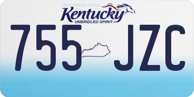 KY license plate 755JZC