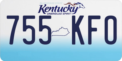 KY license plate 755KFO