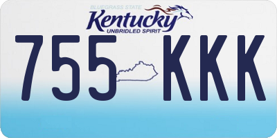 KY license plate 755KKK