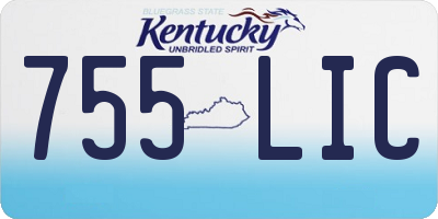 KY license plate 755LIC