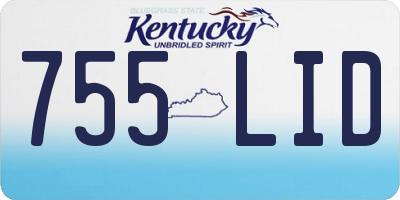 KY license plate 755LID