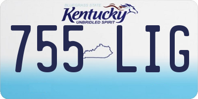 KY license plate 755LIG